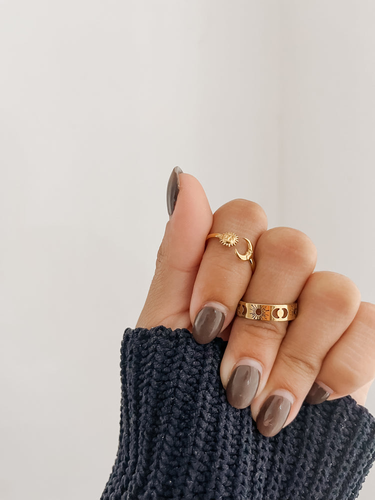 
                  
                    Minimalist moon sun ring
                  
                