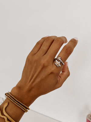 
                  
                    Two tone star ring
                  
                